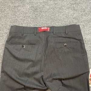 NWT MEYER MODERN Bonn Mens‎ Charcoal Pinstripe Dress Pants Flat Front Size 32x31